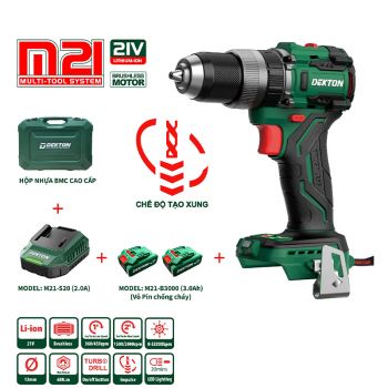Combo máy khoan động lực 21V Dekton M21-KB1368PRO (2 Pin 3.0Ah & Sạc)