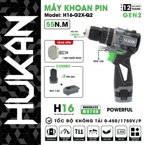 Máy khoan Pin 10mm ( Có khóa trục ) Gen 2 Màu Xanh lá