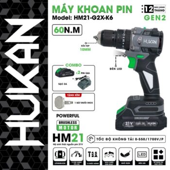 MÁY KHOAN PIN 3 CHỨC NĂNG 10MM HM21-G2X-K6